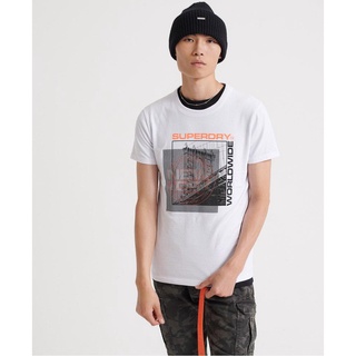 SUPERDRY TICKET TYPE CITY T-Shirt - เสื้อยืด แนววินเทจสำหรับผู้ชาย COTTON