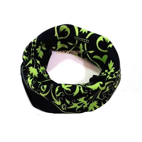 ผ้าลายวินเทจเขียวดำ-ใช้พันคอหรือโพกหัว-bandana-vintage-green-black