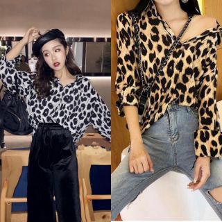 🐆🔥เสื้อเชิ้ตคอปกลายเสือ สุดฮิต งานสวยผ้าเนื้อดี ใส่นุ่มลื่นผ้าเนื้อเย็นๆ