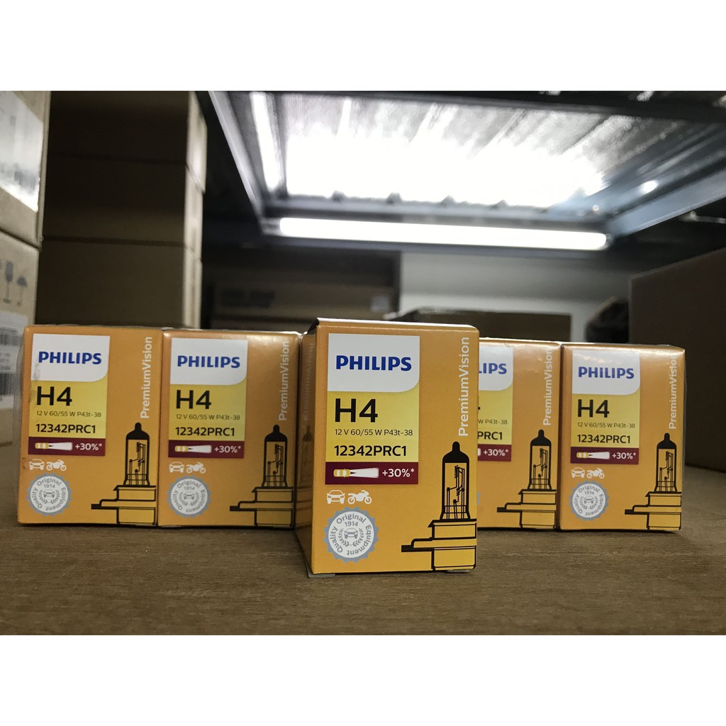 หลอดไฟหน้ารถยนต์ หลอดไฟหน้า PHILIPS H4 +30% 12V 60/55W P43t-38 ...