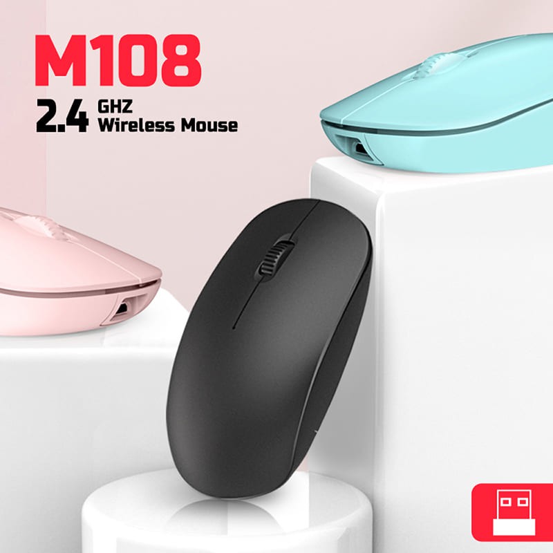 เมาส์ไร้สาย M108 Wireless Mouse Rechargeabl / AA Battery มี 2 แบบ แบบ ...