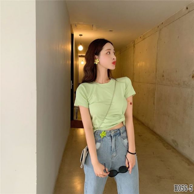 เสื้อคอกลมเเต่งเกรียว-ผ้าสลาฟผสมกริตเตอร์-ผ้านิ่มเด้ง