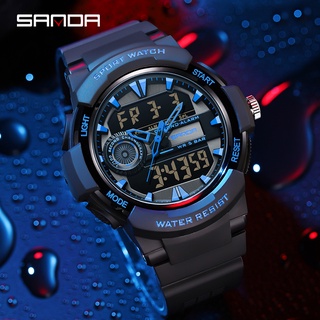 Sanda นาฬิกาข้อมือควอตซ์แฟชั่น กันน้ํา สไตล์ทหาร หรูหรา สําหรับบุรุษ
