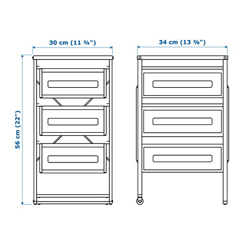 ลิ้นชักวางของ3ช่อง-จัดระเบียบ-ikea