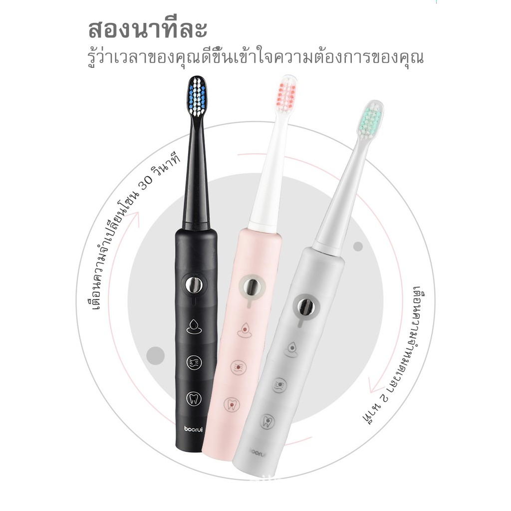 แปรงสีฟันไฟฟ้าโซนิค-โซนิค-ชาร์จไฟได้-เสียงโซนิค-พร้อมหัวแปรง-4-หัว-ที่ทําความสะอาดแปรงสีฟันไฟฟ้า-โซนิค-ชาร์จ-usb-พร้อมหัวแปรง-4-หัว