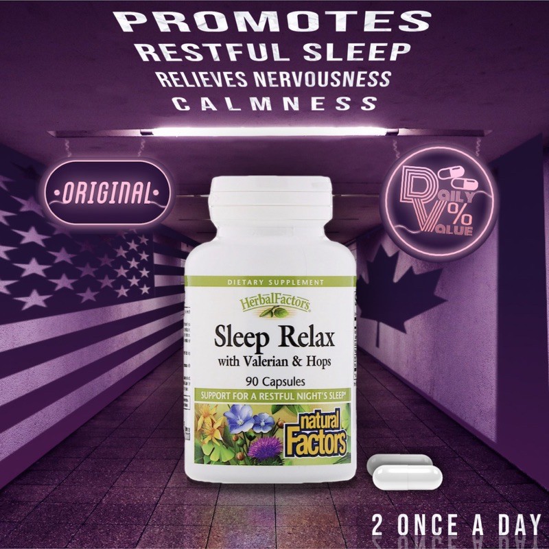 ♈สลีพ รีแร๊ก วาเลเรียน / Sleep Relax +Valerian Extract +Hops Extract 90 ...