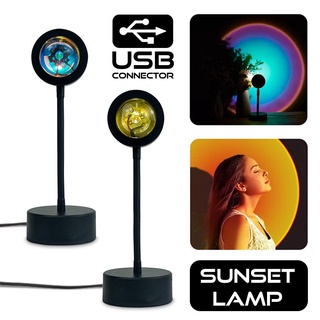 โคมฉายสายรุ้ง LED โคมไฟพระอาทิตย์ตก ไฟตกแต่ง ดวงอาทิตย์ โคมปรับโคมไฟ360° sunset projector lamp alizwellmart