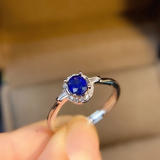 Fancyqube ของขวัญเครื่องประดับผู้หญิงแหวนหินธรรมชาติสีฟ้า 925 ของขวัญวันเกิด