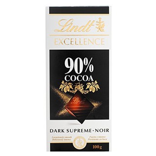 Lindt Excellence 90% cocoa ลินด์ ดาร์กช็อกโกแลตบาร์ นำเข้าจากสวิตเซอร์แลนด์ ขนาด 100g