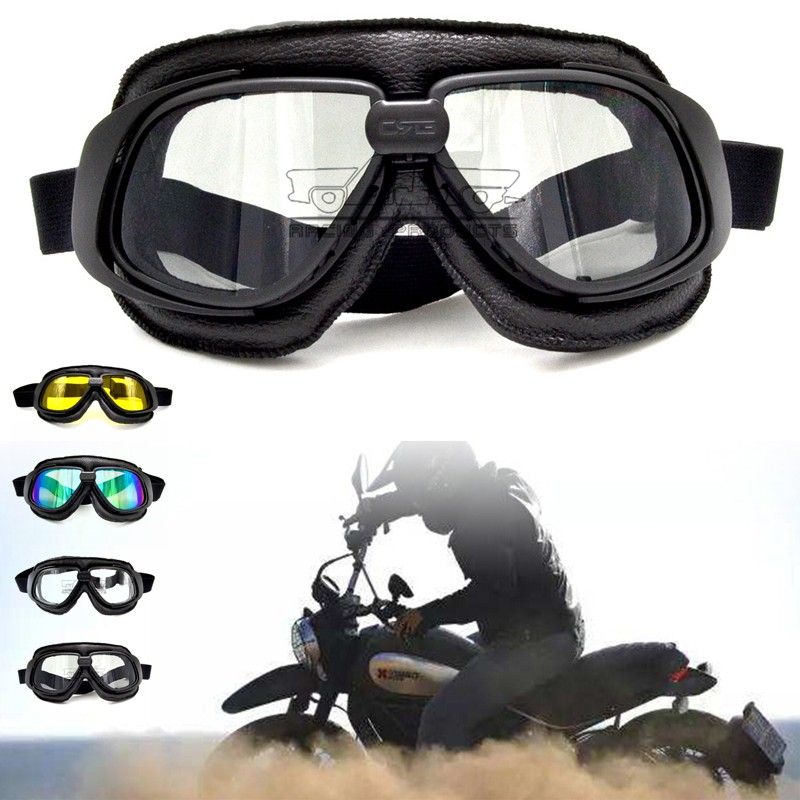 แว่นตาขับรถจักรยานยนต์สไตล์วินเทจ-aviator