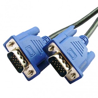 สาย VGA Cable ตัวผู้/ ผู้ 1.8เมตร (สายดำ/หัวน้ำเงิน)Black