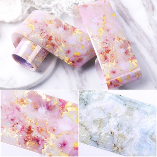 Born PRETTY Nail Transfer Foil Marble Series Pink Blue Bright Nail Art Stickers 4*100cm 1 Box Nail foil decals