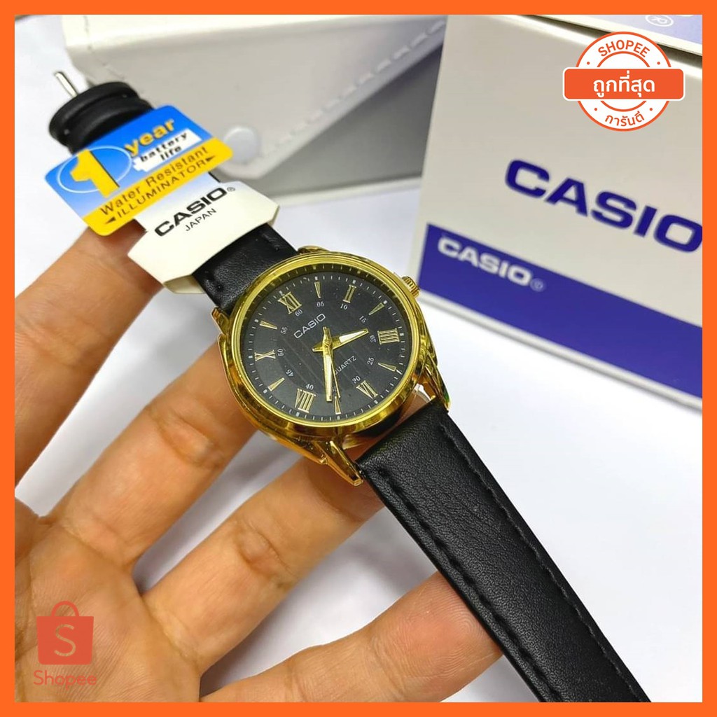 นาฬิกาคาสิโอสายหนัง-casio-งานปั้ม-รุ่นขายดี-นาฬิกาสายหนัง-นาฬิกาข้อมือ-บริการเก็บเงินปลายทาง