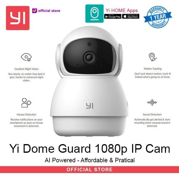 กล้องวงจรปิด Xiaomi Xiaoyi Yi Dome Guard 1080P Smart IP Camera 360 Shopee Thailand