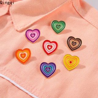 ภาพขนาดย่อของภาพหน้าปกสินค้า7 Style Gradient Enamel Pins Red Yellow Green Pink Heart Rainbow Brooch Lapel Badge Bag Fashion Jewelry Gift for Friend จากร้าน qingqi.th บน Shopee ภาพที่ 1