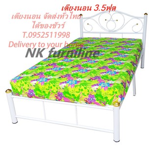 ภาพขนาดย่อของภาพหน้าปกสินค้าNK_ขนาด3.5ฟุต เตียงสีขาว โครงเตียงเดี่ยว เตียงเหล็ก เตียงเด็ก Size 3.5 ft. Single bed, Metal bed,Nockdawnbed จากร้าน nk_furniline บน Shopee