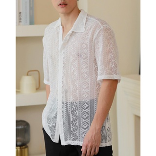 ภาพหน้าปกสินค้าBacktobazix - Men\'s See Through Shirt เสื้อเชิ้ตซีทรูลายฉลุ ที่เกี่ยวข้อง