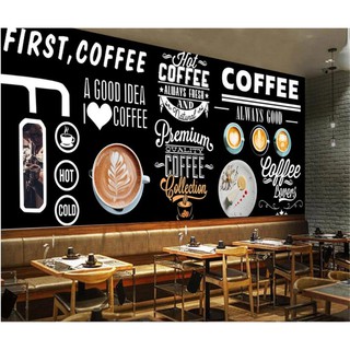 Annagood วอลล์เปเปอร์ติดผนัง พื้นหลังร้านกาแฟ 3D สไตล์ยุโรป และอเมริกา สําหรับร้านอาหาร คาเฟ่