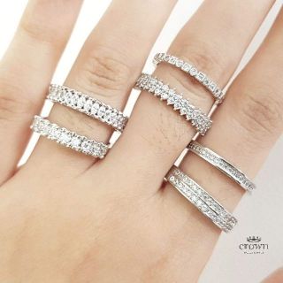 Eternity diamond ringแหวนเพชรCZ แหวนนิ้วข้อ แหวนแฟชั่น เครื่องประดับ