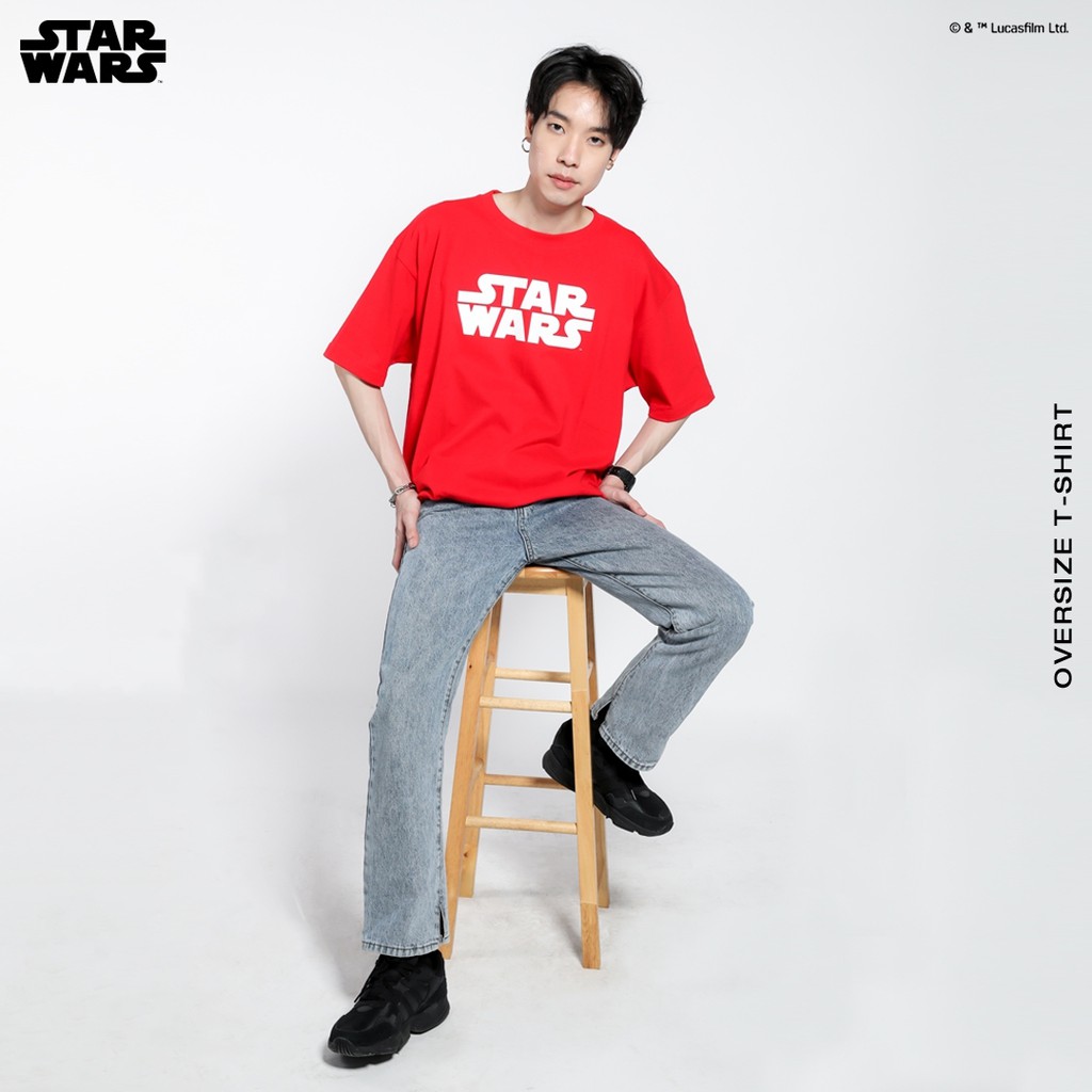 ผ้าฝ้าย-100-star-wars-logo-oversize-t-shirt-เสื้อยืดโอเวอร์ไซส์-สตาร์วอร์ส-ft0320-065-069-shopohlunla-s-3xl