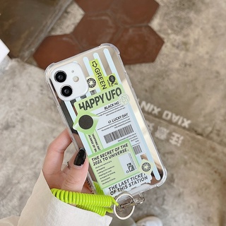 เคสโทรศัพท์มือถือแบบกระจก พร้อมสายคล้อง สําหรับ Iphone 11 678plus 12 14promax 13Pro xs xr