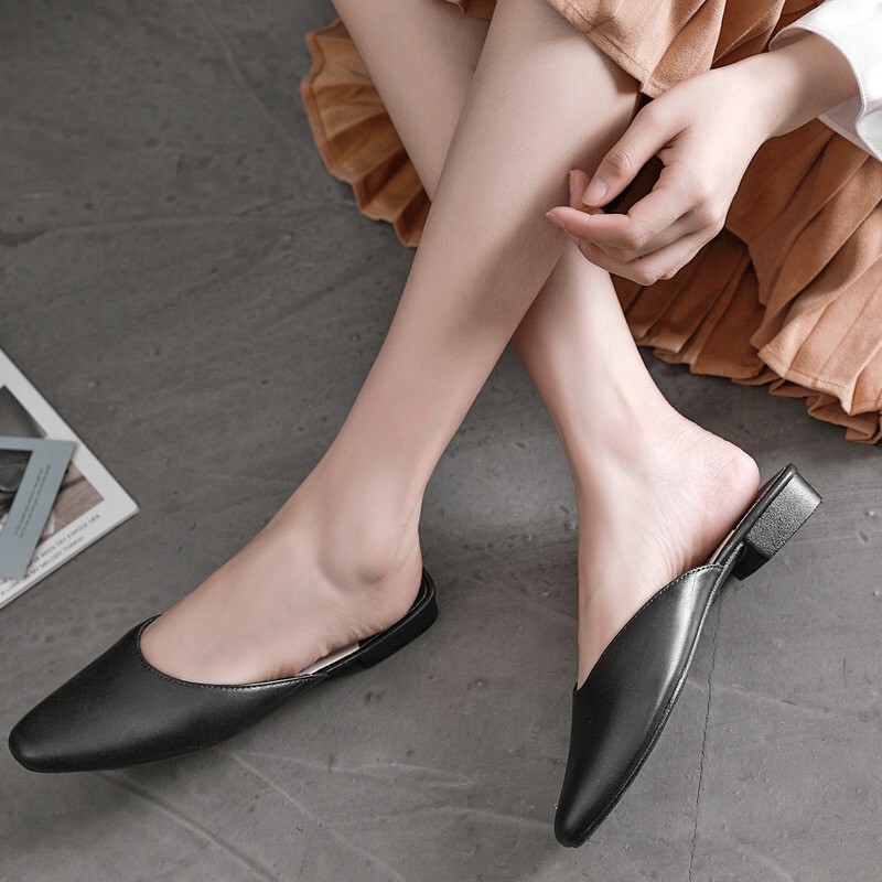 best-saleรองเท้าผู้หญิง-พร้อมส่งจากไทย-8311-รองเท้าเปิดส้น-หัวตัด-size-36-41พื้นนุ่ม-ใส่สบายรองเท้าแฟชั่น