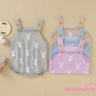 ♣Tc❀ชุดรอมเปอร์ แขนกุด ลายกระต่ายน่ารัก แฟชั่น สําหรับเด็กทารกแรกเกิด