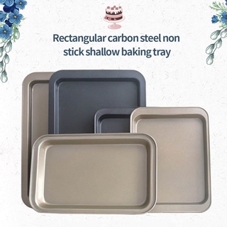 [Biho] Rectangle Baking Pan Cookie Biscuit Pastry Stainless Steel Baking Oven Tray Non-stick Coating