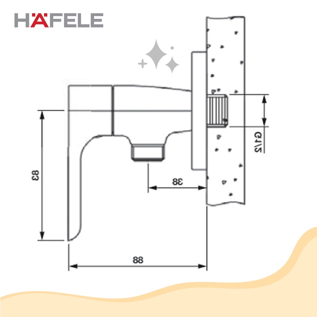 ส่งฟรี-มีของ-hafele-589-22-064-ก๊อกเดี่ยว-วาล์วฝักบัว-สำหรับยืนอาบ-แบบติดผนัง-สีโครมเงา-รุ่น-neckar