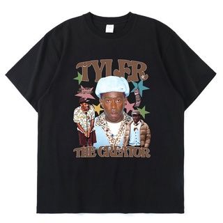 เสื้อยืดโอเวอร์ไซส์เสื้อยืดลําลอง แขนสั้น พิมพ์ลายกราฟฟิค Rapper Tyler The Creator สีดํา สไตล์ฮิปฮอป สตรีท สําหรับผู้ชาย