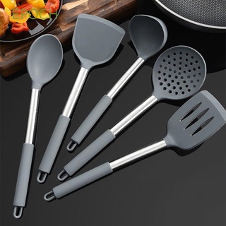 Epoch Home Kitchen Supplies Stainless Steel Silicone Shovel Soup Spoon Colander Spatula Frying Spoon Stir-fry Kitchenware Set