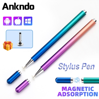 Ankndo Stylus pen สไตลัส 2in1 ฝาปากกาแม่เหล็ก Android IOS แท็บเล็ตพีซีความจุปากกาสมาร์ททัชสกรีนปากกาโทรศัพท์มือถือ