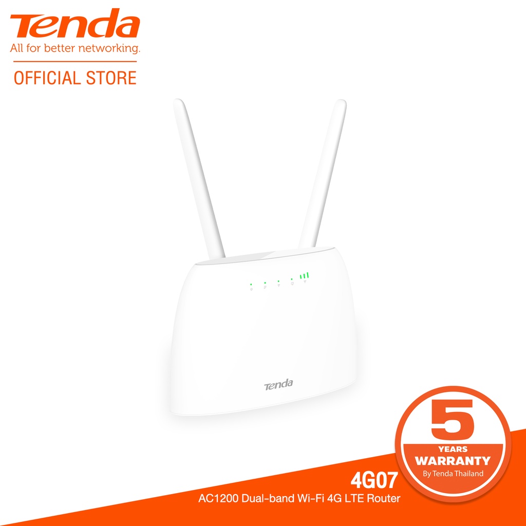 ภาพหน้าปกสินค้าTenda 4G07 เราเตอร์ใส่ซิม AC1200 Wireless Dual Band 4G CAT4 Router Wifi รองรับ 4G ทุกเครือข่าย จากร้าน tendaofficial บน Shopee