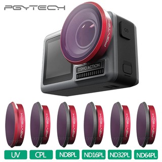 Pgytech เลนส์ฟิลเตอร์ ND8 ND16 ND32 ND64 PL Polarizing CPL UV สําหรับ DJI OSMO ACTION 4 ชิ้น