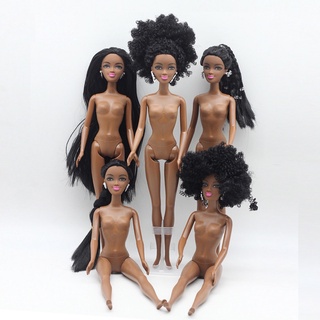 ของเล่นตุ๊กตาแอฟริกัน อเมริกัน ข้อต่อร่างกาย สามารถเปลี่ยนหัวได้ เคลื่อนไหวเท้า แอฟริกัน เด็กผู้หญิง สีดํา ของขวัญ ของเล่น