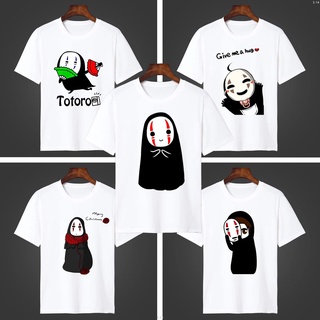 เสื้อยืดแขนสั้น คอกลม พิมพ์ลายการ์ตูนอนิเมะ Spirited Away Merchandise Faceless แฟชั่นฤดูร้อน สําหรับผู้ชาย 707