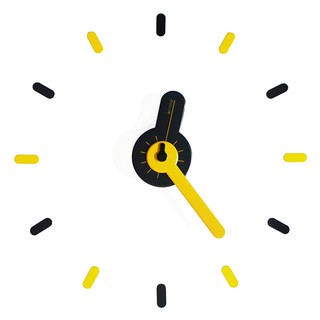 นาฬิกา On-Time V1: Mix Yellow ดำเหลือง ขนาด 48-60 เซน Wall Clock  DIY นาฬิกาแขวนผนัง ติดผนังไม่เจาะผนัง เข็มนาฬิกาใหญ่