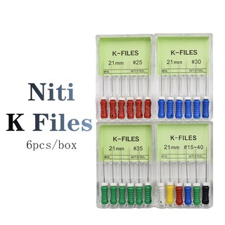 ภาพขนาดย่อของสินค้าไฟล์ทันตกรรม 21มม. 25มม. Niti K File Endodontic 1 กล่อง