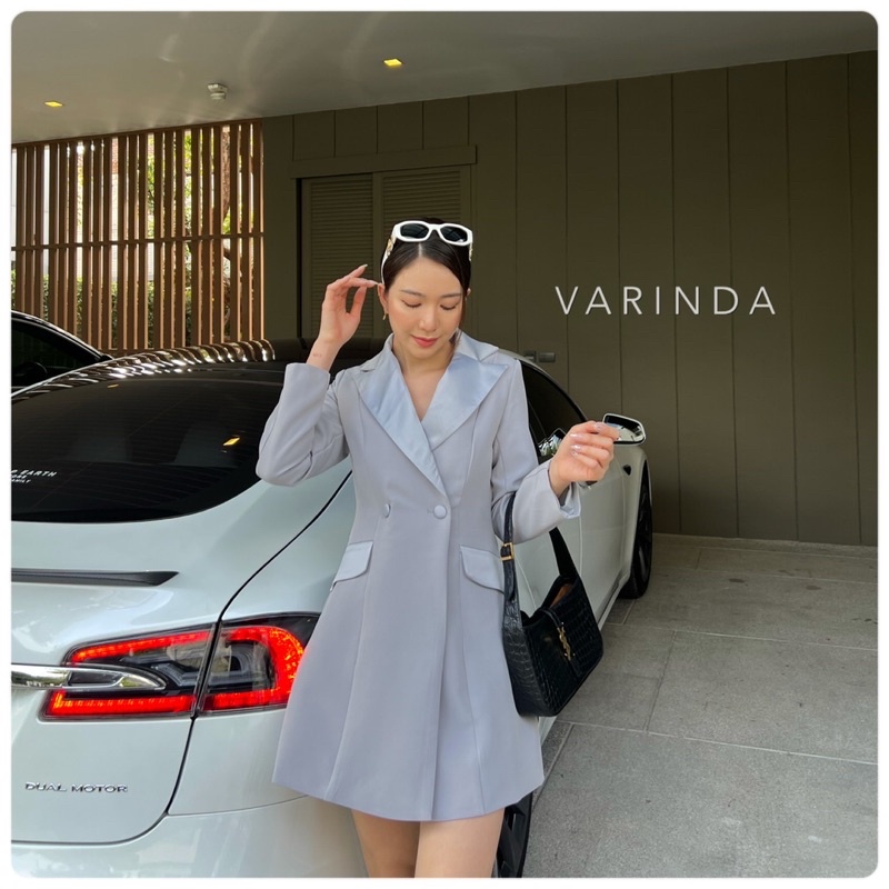 code-10026-เดรสทรงสูท-เดรสสีชมพู-เดรสสูทสีเทา-งานป้าย-varinda