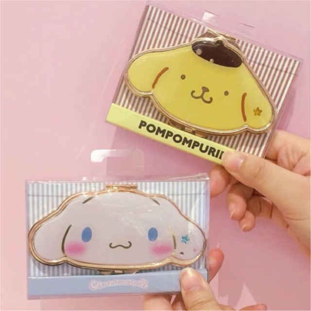 sanrio-mirror-กระจก-2-ด้าน-ขอบทอง-สวย-หรู-น่ารัก-มากๆ