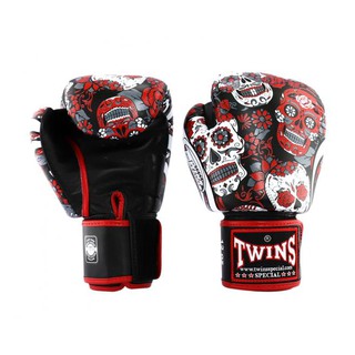 สินค้า Twins special Boxing Gloves Fancy FBGVL3-53 Red-Black  New collection Sparring MMA K1 นวมซ้อมชกทวินส์ แฟนซี หนังแท้ 100%