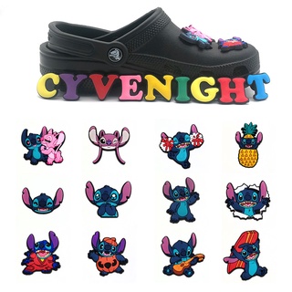 ใหม่ จี้รูปการ์ตูน Stitch กราฟฟิตี้ สําหรับตกแต่งรองเท้า Crocs Clogs DIY