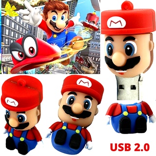 ภาพหน้าปกสินค้าแฟลชไดรฟ์ USB 2.0 1GB-128GB ลายการ์ตูน Super Mario ที่เกี่ยวข้อง