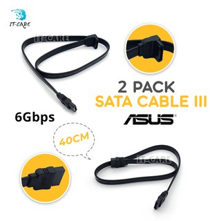 1 แพค 2 เส้น ASUS SATA III Cable 6Gbps ยาว 40 ซม. (ไม่มีหัวล็อค) ของแท้ 100%