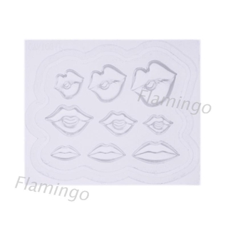 Flgo แม่พิมพ์ซิลิโคนเรซิ่นรูปริมฝีปากสําหรับตกแต่งเล็บ
