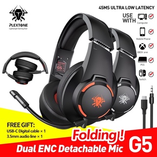 Plextone G5 หูฟังบลูทูธเกมส์มิ่งครอบหู ตัดเสียงรบกวน ดีเลย์ตำ่ Bluetooth Gaming Headset