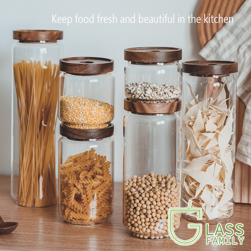 gf-ขวดแก้วใส-airtight-jars-ห้องครัว-grain-jars-airtight-glass-คอนเทนเนอร์-snack-jars-กาแฟ-jars-เมล็ดกาแฟ-jars-พร้อมฝาปิด-acacia