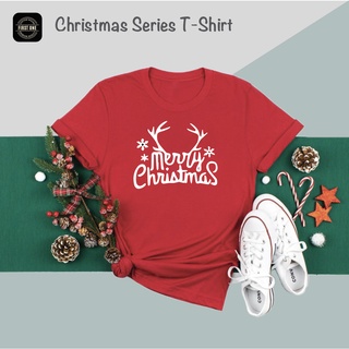 2022 Christmas Simple T-Shirt Design 100% Cotton 圣诞节排队派对衣服 Baju Krismas 100% Cotton T-shirtเสื้อยืดผู้หญิง