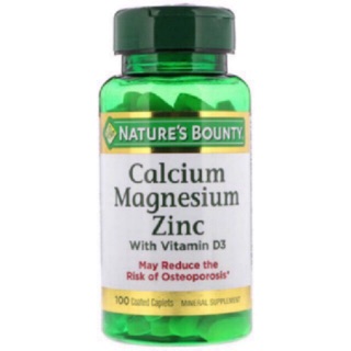 สินค้า **พร้อมส่ง** Nature’s Bounty Calcium Magnesium Zinc with Vitamin D3, 100 Coated Caplets