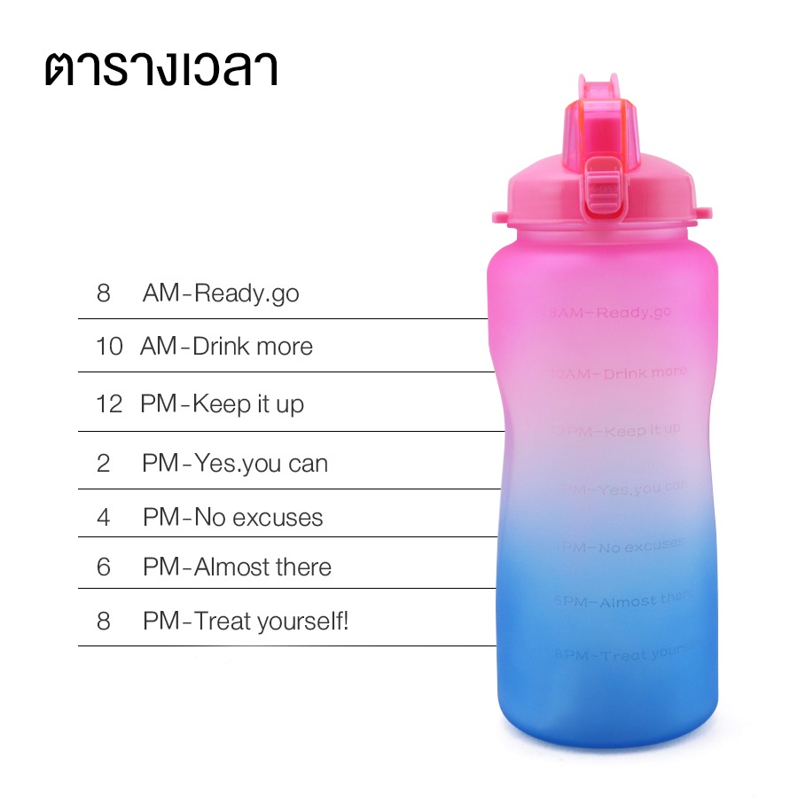water-bottle-ขวดน้ำ-2-ลิตรกระบอกน้ำพกพาalizgirlmart-มีสเกลเวลา-พร้อมหลอดในตัว-กระบอกน้ำน่ารัก